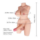 Sarina: Torso de muñeca sexual transexual con pene grande de 9,2 kg